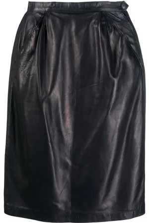 Saint Laurent 1980s high-waisted leather skirt