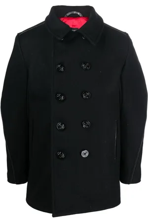 Schott NYC Men Coats - Piped-trim double-breasted coat