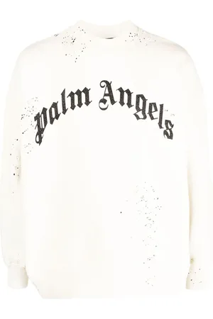 Palm Angels Logo-print distressed-finish sweatshirt