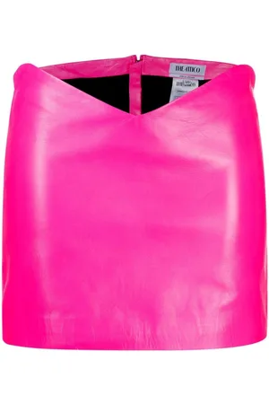 The Attico Asymmetric leather pencil skirt