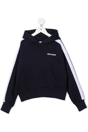 Palm Angels Logo print stripe-detail hoodie