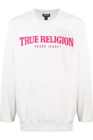 True Religion Men Sweatshirts - Logo-embroidered crew-neck sweatshirt