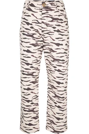REJINA PYO Tiger print straight trousers