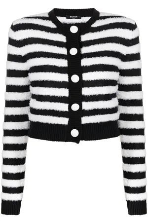 Balmain Horizontal-stripe long-sleeve cardigan