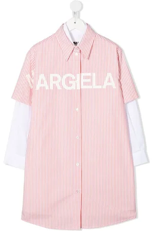 Maison Margiela Logo-print striped shirtdress