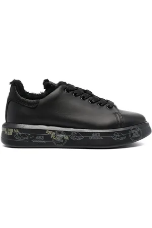Premiata Shearling-lined lace-up sneakers