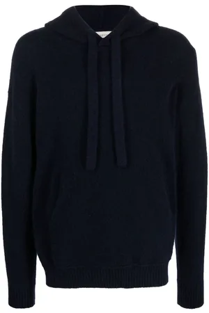 LANEUS Knitted ribbed-trim hoodie