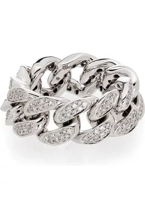 Shay 18kt gold flat-link diamond ring