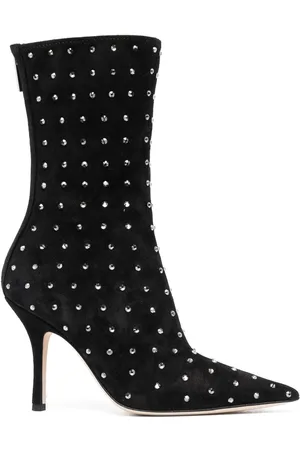 PARIS TEXAS 100mm crystal-embellished pointed boots