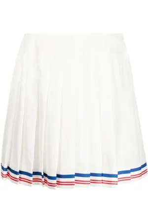 Casablanca Pleated striped-border skirt