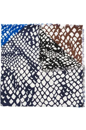 Saint Laurent 1980s abstract-print frayed silk scarf