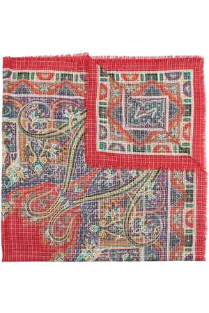 Saint Laurent 1980s paisley-print frayed scarf