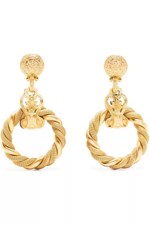 Gianfranco Ferré 1980s twist-detailing dangle clip-on earrings