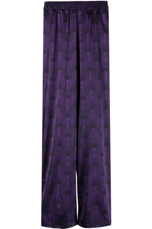 OZWALD BOATENG Geometric-print silk trousers