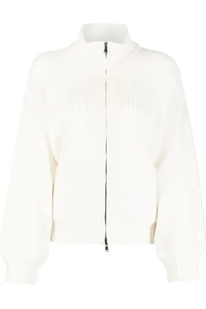 PRINGLE OF SCOTLAND Ribbed-knit zip-up jacket