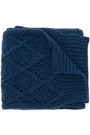 PRINGLE OF SCOTLAND Diamond eyelet-stitch wool scarf
