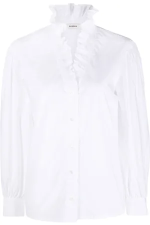 Sandro Ruffled-collar long-sleeve shirt