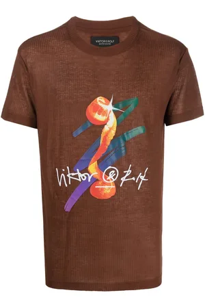 Viktor & Rolf Men Short Sleeve - Orange-print short-sleeved T-shirt
