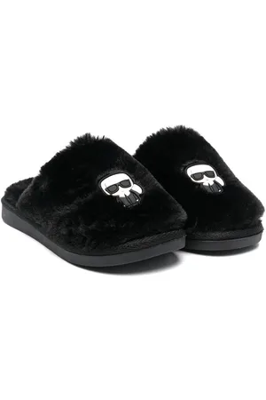 Karl Lagerfeld Girls Slippers - K/ikonic patch-detail slippers