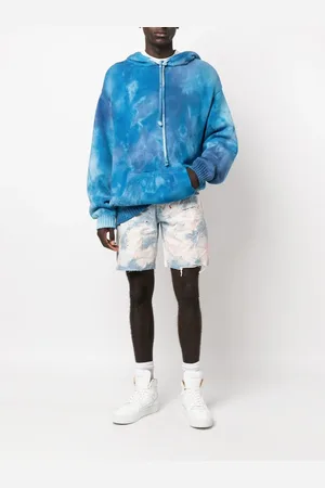 Purple Brand Bleached tie-dye denim shorts