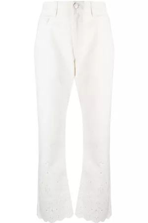 Staud Noemie eyelet-embroidered straight jeans