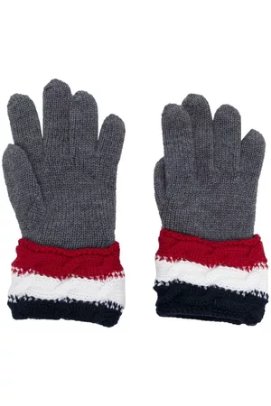 Moncler Signature-stripe trim gloves