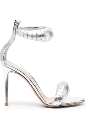 Gianvito Rossi Crystal-embellished metallic sandals