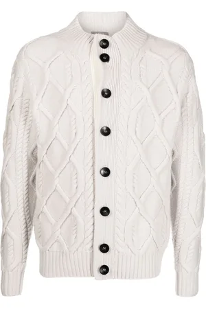 N.PEAL Aran-knit cashmere cardigan