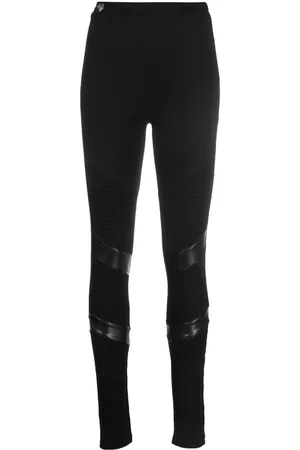 Philipp Plein Super high-waisted denim-leggings