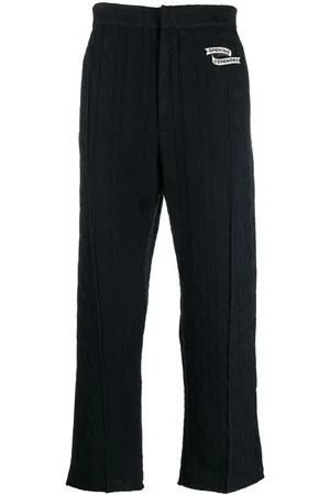 Opening Ceremony Embroidered-logo cable knit trousers