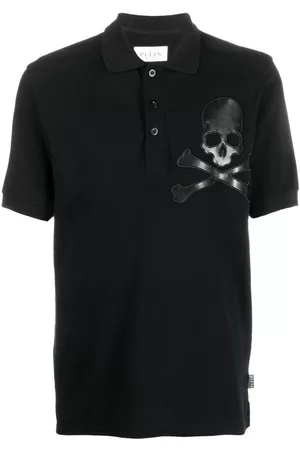 Philipp Plein Skull-patch cotton polo shirt