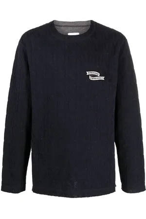 Opening Ceremony Logo-embroidered cable-knit jumper
