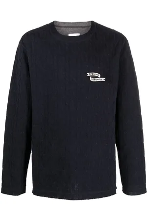 Opening Ceremony Logo-embroidered cable-knit jumper