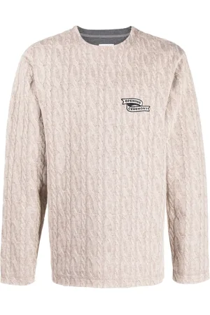 Opening Ceremony Embroidered-logo cable-knit jumper