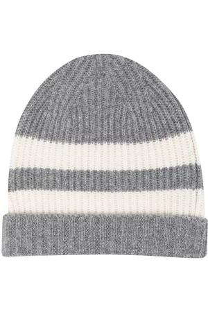 Cashmere In Love Striped beanie hat
