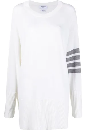Thom Browne Exaggerated fit crew neck 4-Bar jumper