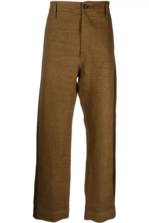 ZIGGY CHEN Side-stripe straight-leg trousers