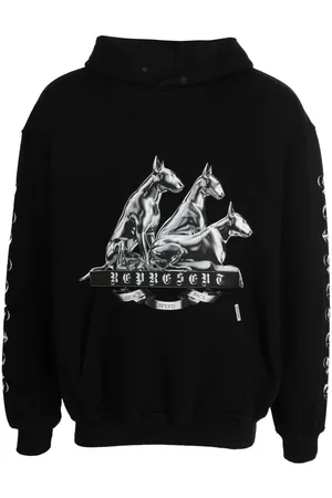 Represent Graphic-print rib-trimmed hoodie
