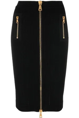 Balmain Zip-up fitted skirt