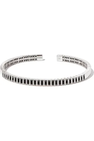 Suzanne Kalan 18kt white gold Inlay sapphire cuff
