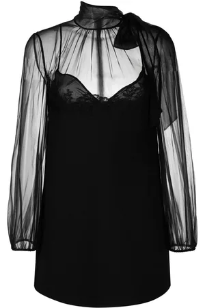 VALENTINO GARAVANI Sheer-panel mini dress