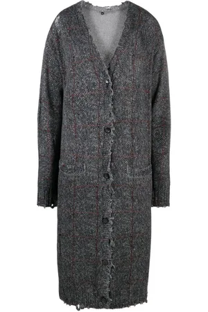 R13 Distressed effect long cardigan