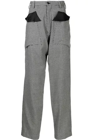 Sulvam Houndstooth wide tapered trousers