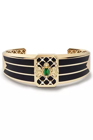 Balmain 18kt yellow Emblem large cuff