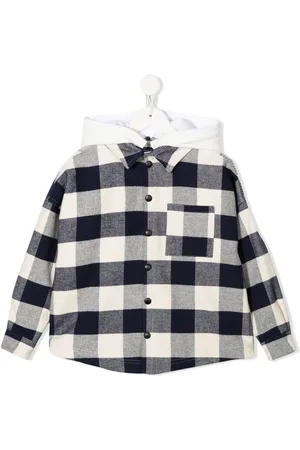 Palm Angels Check-print hooded overshirt