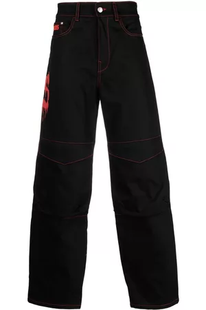 GCDS Logo-print straight-leg jeans