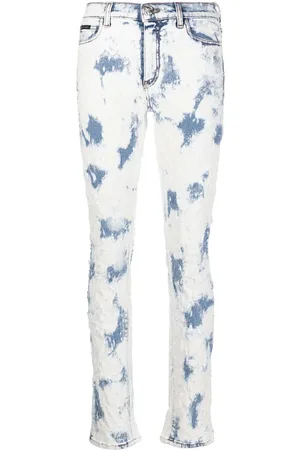 Philipp Plein Bleach-wash straight-leg jeans