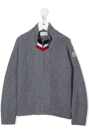 Moncler Stripe-detail virgin wool cardigan