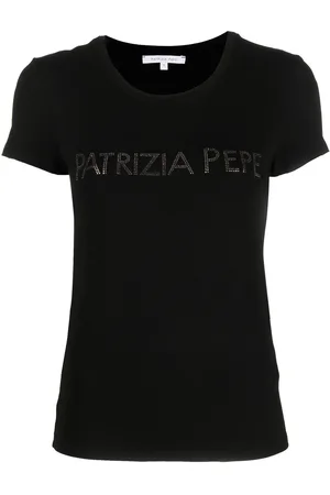 Patrizia Pepe Rhinestone-logo T-shirt