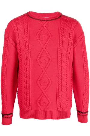 Marine Serre Cable-knit wool jumper